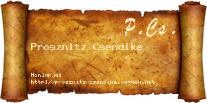 Prosznitz Csendike névjegykártya